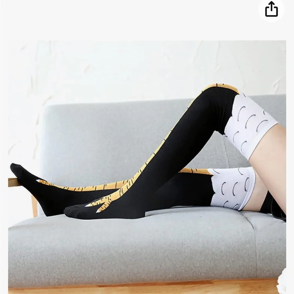 FUN CHICKEN legs/feet socks!Great for your next gathering- I have LOTS(8+) pairs